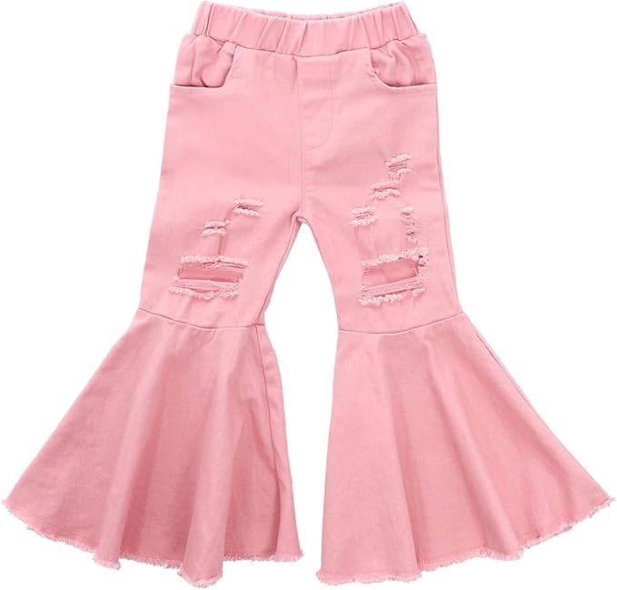 pink flare trousers