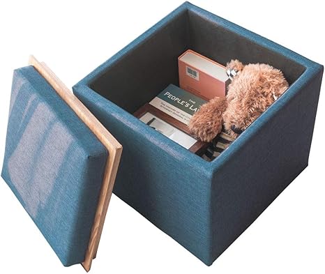 Amazon.de: HYXI-Hocker Aufbewahrungshocker Massivholz Ottomane Textil