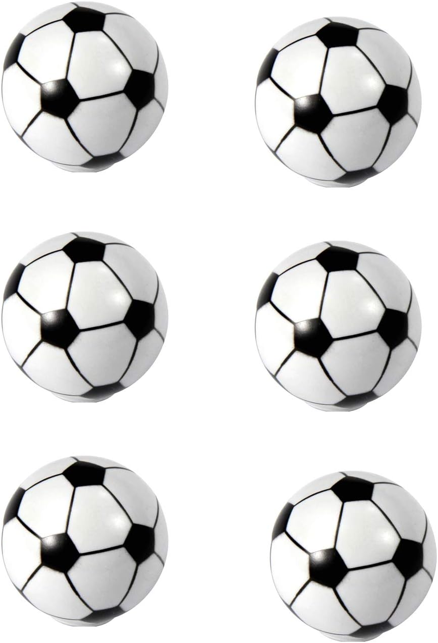 HozYi Set of 6 Football Soccer Cabinet Drawer Door Knobs Handles Boy Child Dresser Drawer Pulls Desk Handles Sports Nursery Home Bath Decor (Soccer)