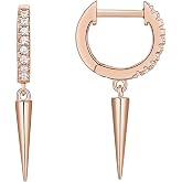 PAVOI 14K Gold Plated Dainty Motif Drop Dangle Huggie Earrings for Women | Hypoallergenic Earrings with 925 Sterling Silver Posts - Star, Lock, Butterfly, Moon, Lightning Bolt Huggie Hoop Earrings