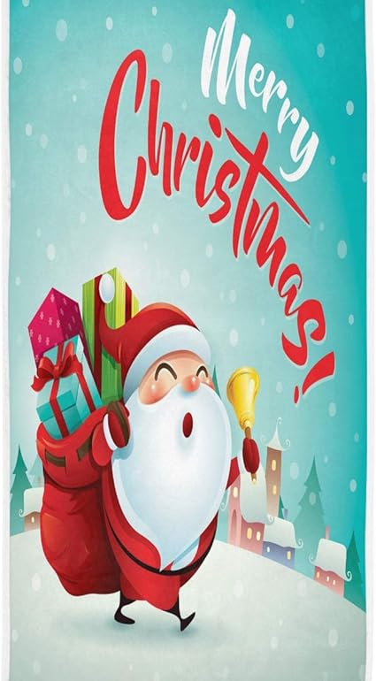 Immagini Babbo Natale In Palestra.Wamika Asciugamani Natalizi Con Babbo Natale E Campanellino Per Bagno E Cucina Assorbenti Per Ragazze Ragazze Adulti Viaggi Piscina Palestra 76 X 38 Cm Amazon It Casa E Cucina