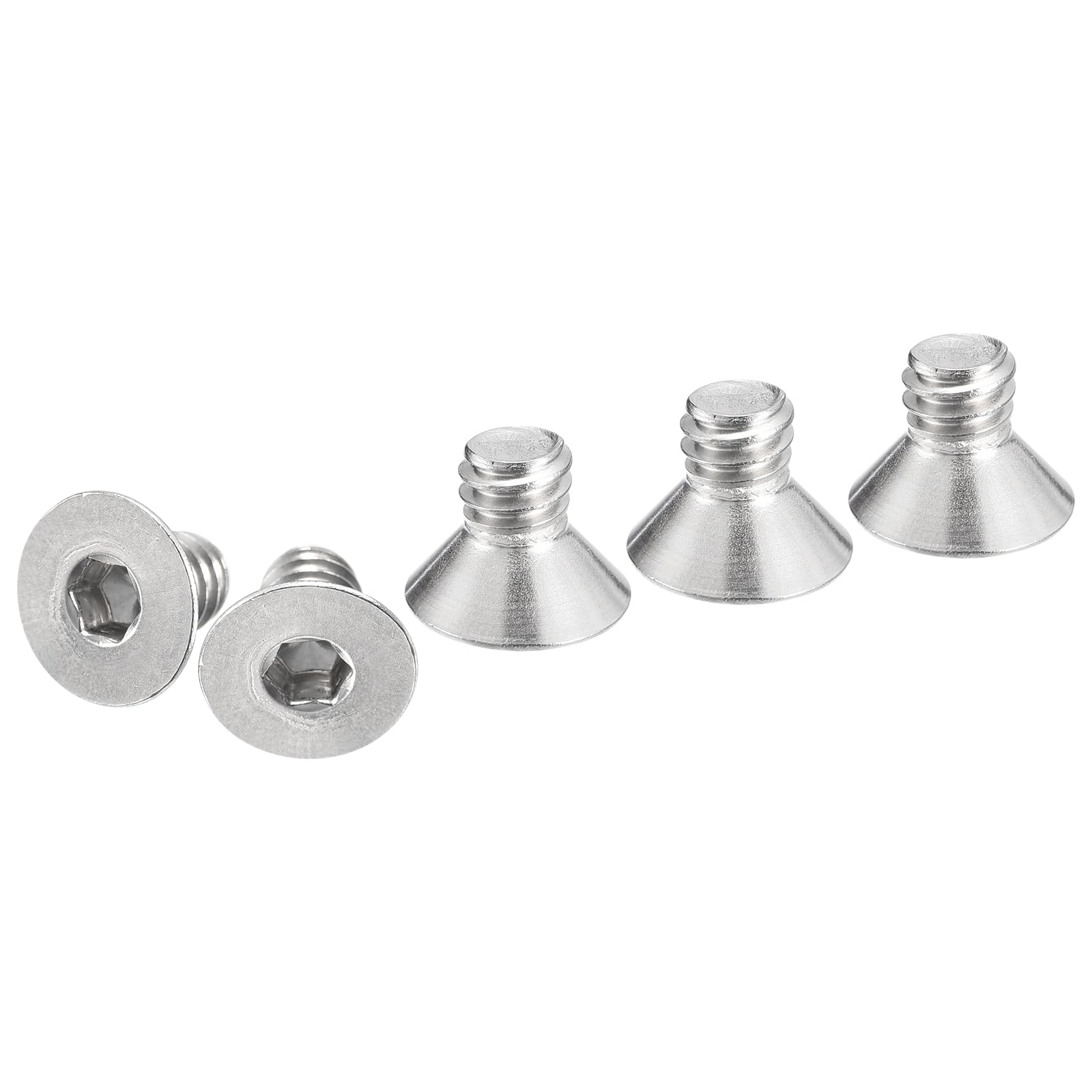 DTGN 1/4-20 x 3/8" Flat Head Socket Cap Screws, 25 Pack 304 Stainless Steel Hex Socket Flat Head Screws, Full Thread, Countersunk Bolts