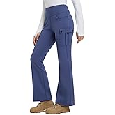 baleaf Women's Thick Fleece Lined Pants Flare Leg Winter Snow Water Resistant Cargo Pockets High Waisted Warm