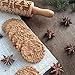 Christmas Wooden Rolling Pins Engraved Embossed Deep Printing, Elk Christmas Symbols Pattern Embossing Rolling Pin, Kitchen Baking Tool for Embossed Cookies Waffles Pastry Dough Pies (Rolling Pin)