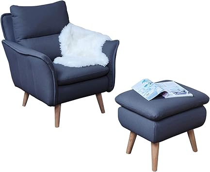 Ohrensessel Modern Mit Hocker Gemutlich Lesesessel Relaxsessel Fernsehsessel Ruhesessel Tv Sessel Stuhl Relaxstuhl Liege Sessel Im Landhausstil Retrostil Retrodesign Mit Hochwertigem Stoff Amazon De Kuche Haushalt