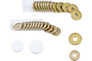 Crapyt 28 PCS Discbound Expansion Discs 1.1"×0.2" Gold Plastic Loose Leaf Binder Discs for Notebooks, Memos, Paper Happy Planner Discs