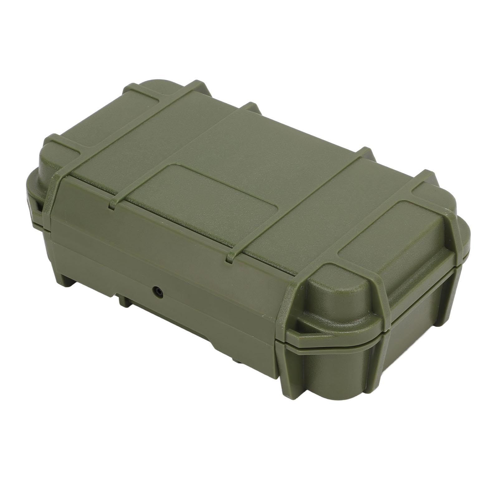 DEWIN Tool Box, Waterproof Hard Carry Tool Case Safety Instrument Tool Box ABS Plastic Storage Toolbox for Outdoor Camping (ArmyGreen)