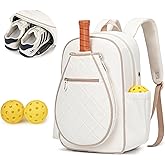 KAVIGOR Pickleball Bag, Quilted Pickleball Backpack with Shoe Compartment & Waterproof Pocket, Pickle Ball Paddle Bag Fits 2 to 4 Paddles for Women and Men