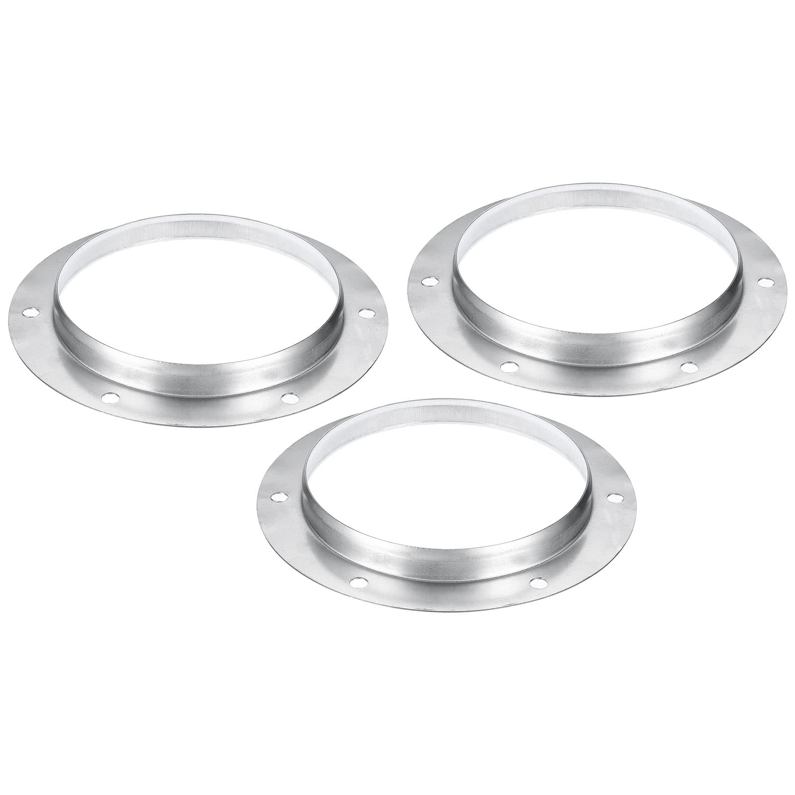 PATIKIL 6" Duct Connector Flange, 3 Pack Metal Straight Pipe Exhaust Flange Duct Mounting Plate for Heating Cooling Ventilation HVAC System