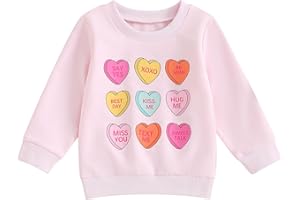 BAGILAANOE Infant Toddler Baby Girl Valentine 's Day Outfit Sweet Heart Long Sleeve Sweatshirt Crewneck Pullover Shirt Top