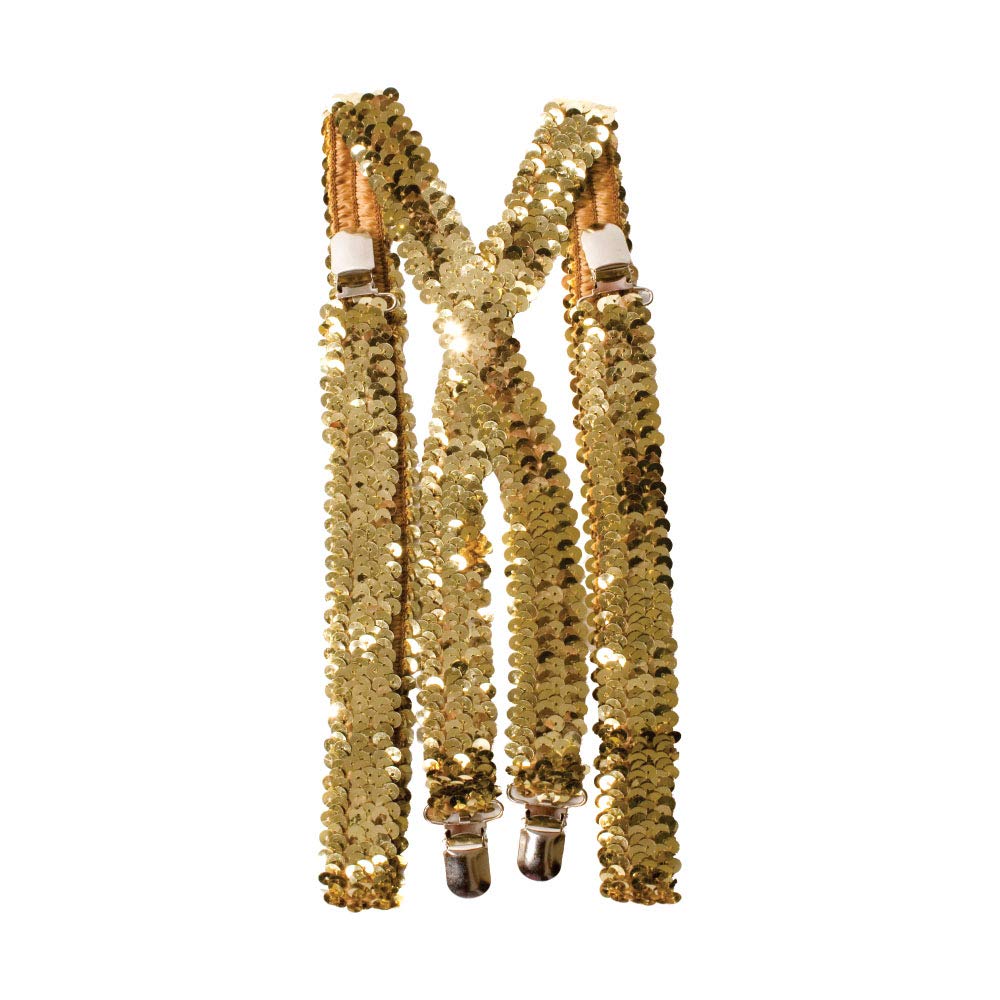 Dress Up America Sequined Suspenders (Gold)