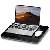 ZEAPTAC Portable Lap Laptop Desk with Pillow Cushion, Fits up to 15.6 inch Laptop, Lap Stand for Bed &amp; Couch &amp; Carpet, Book Tablet/Drawing Board/Computer Laptop Stand - Black