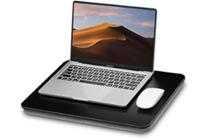 ZEAPTAC Portable Lap Laptop Desk with Pillow Cushion, Fits up to 15.6 inch Laptop, Lap Stand for Bed & Couch & Carpet, Book Tablet/Drawing Board/Computer Laptop Stand - Black