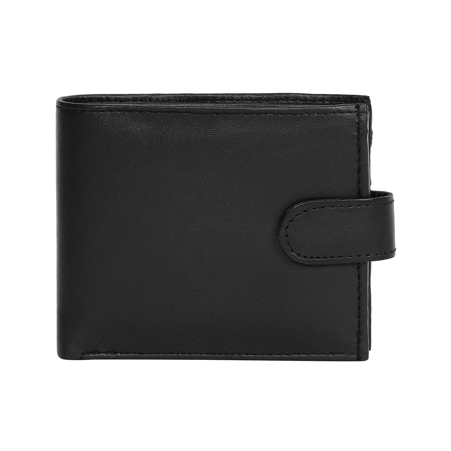 RAS WALLETS Men’s RFID Blocking Real Leather Wallet – Soft Nappa Bifold Purse with Coin Pocket, Zipped Note Section, Cardholder Slots & ID Windows – Classic Slim Design 895 (Black)