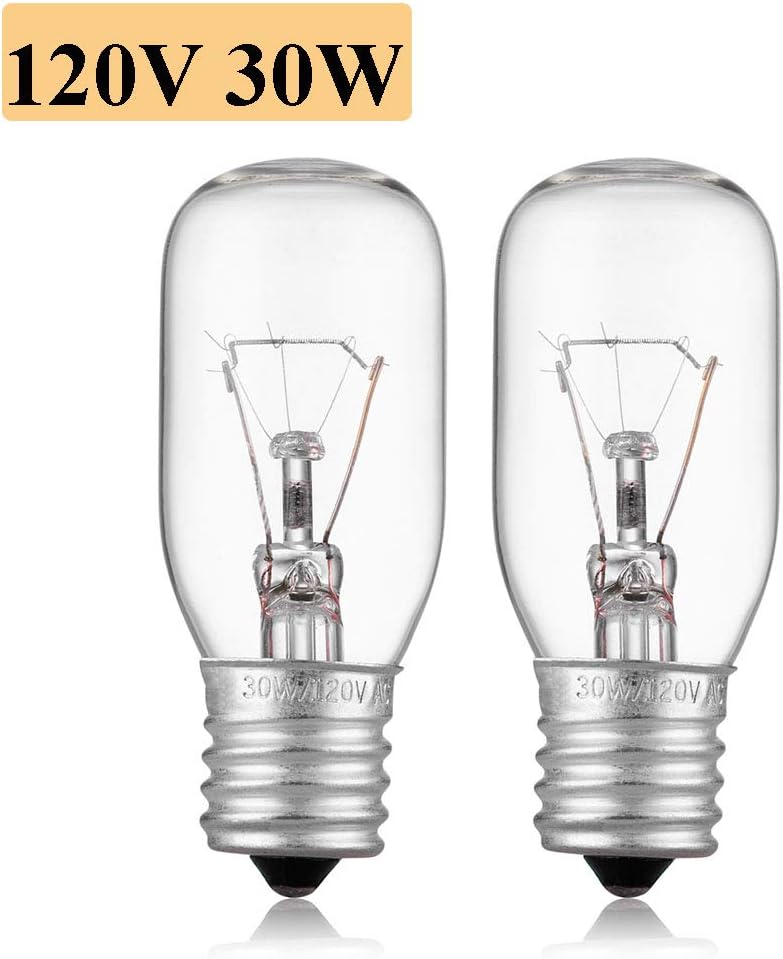 Repalcement 6912W1Z004B Light Bulb for LG Microwave - Incandescent Lamp for Frigidaire LG Kenmore GE Whirlpool Maytag Over The Range Hood Microwave Oven, Dimmable with 125V 30W E17 Base, 2 Pack