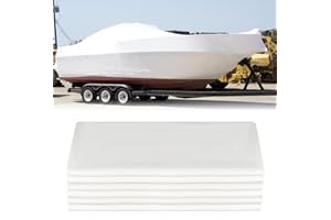 HZCGJMY Polyethylene Plastic Shrink Wrap, White Boat Shrink Film for Use with Heat Gun Waterproof UV Resistance 7 Mil Heavy Duty Shrink Wrap Protection for Boats and Jetskis (14' x 30')