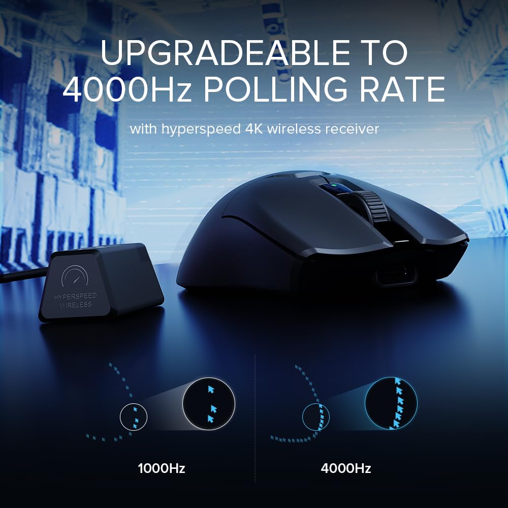DeLUX M800 Ultra Wireless Gaming Mouse, Nordic 52840 MCU, PAW3395 26000DPI, 1000Hz Polling Rate, Tri-Mode Connection, 49g Lightweight, 60 Hours Endurance (300mAh-Black)
