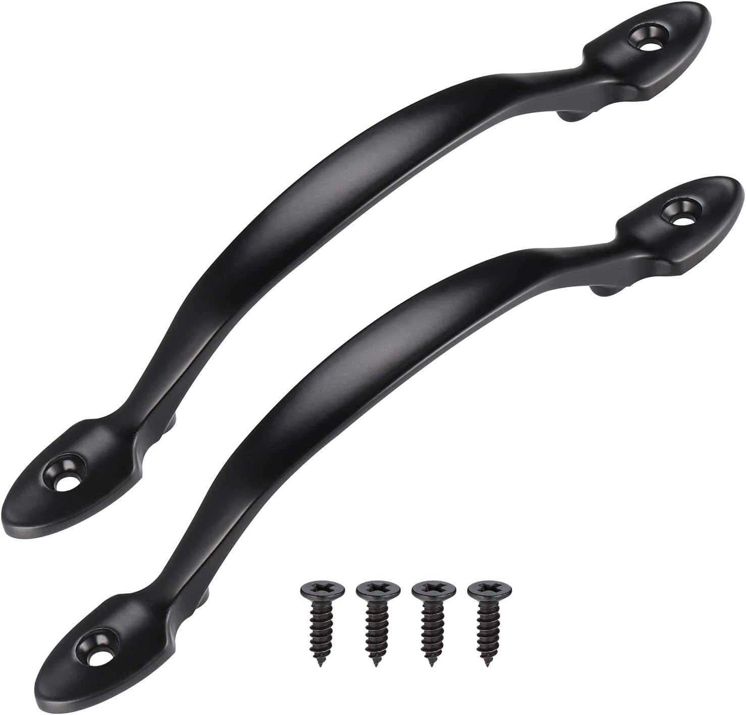 JIZZU 2 Stück Schrankgriffe Türgriffe Innentüren mit Schrauben, Edelstahl Griffe für Küchenschränke, Schwarz Möbelgriffe Vintage Geeignet für Kleiderschrank Landhausstil, Gartentür, Schuppentür