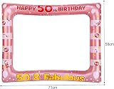 YAAVAAW 50th Birthday Inflatable Selfie Frame Rose Gold Giant Photo Booth Frame view 2