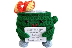 Avgiedy Emotional Support Dumpster Fire Doll with Positive Words, Table Decor Accessories, Gift, Emotional Support, Stress Relief, Decorative Item