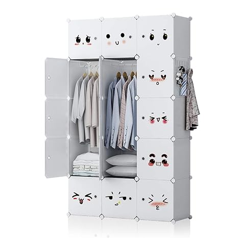 Yozo Modular Closet Organization For Kids Teenagers Plastic Wardrobe Portable Cube Storage Shelf Bookshelf Toy Organizer Cabinet Dresser 15 Cubes