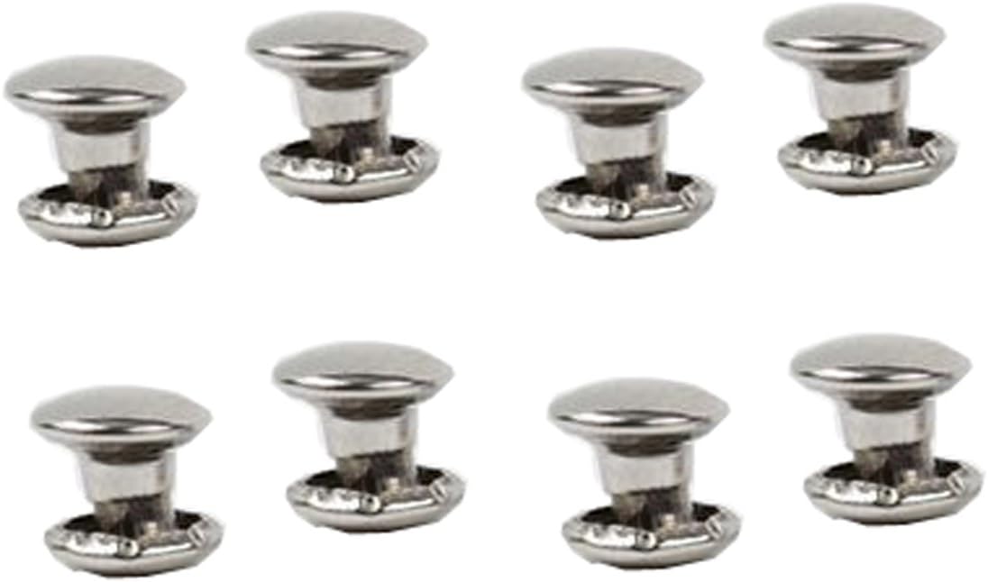 100 PCS 6MM Silver Stainless Steel Rivets Double Sided Metal Tubular