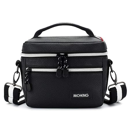 MCHENG Stoßfest Wasserdicht Kameratasche Universal Schultertasche PU Leder für Systemkamera Kompaktkamera Canon Nikon Sony Pa