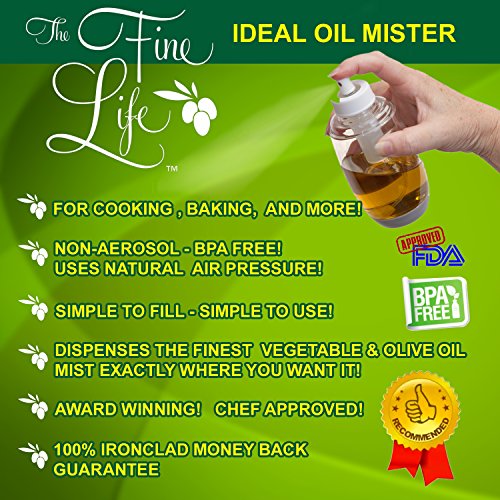 Ideal Olive Oil Sprayer Mister Premium Air Pressure Only ClogFree