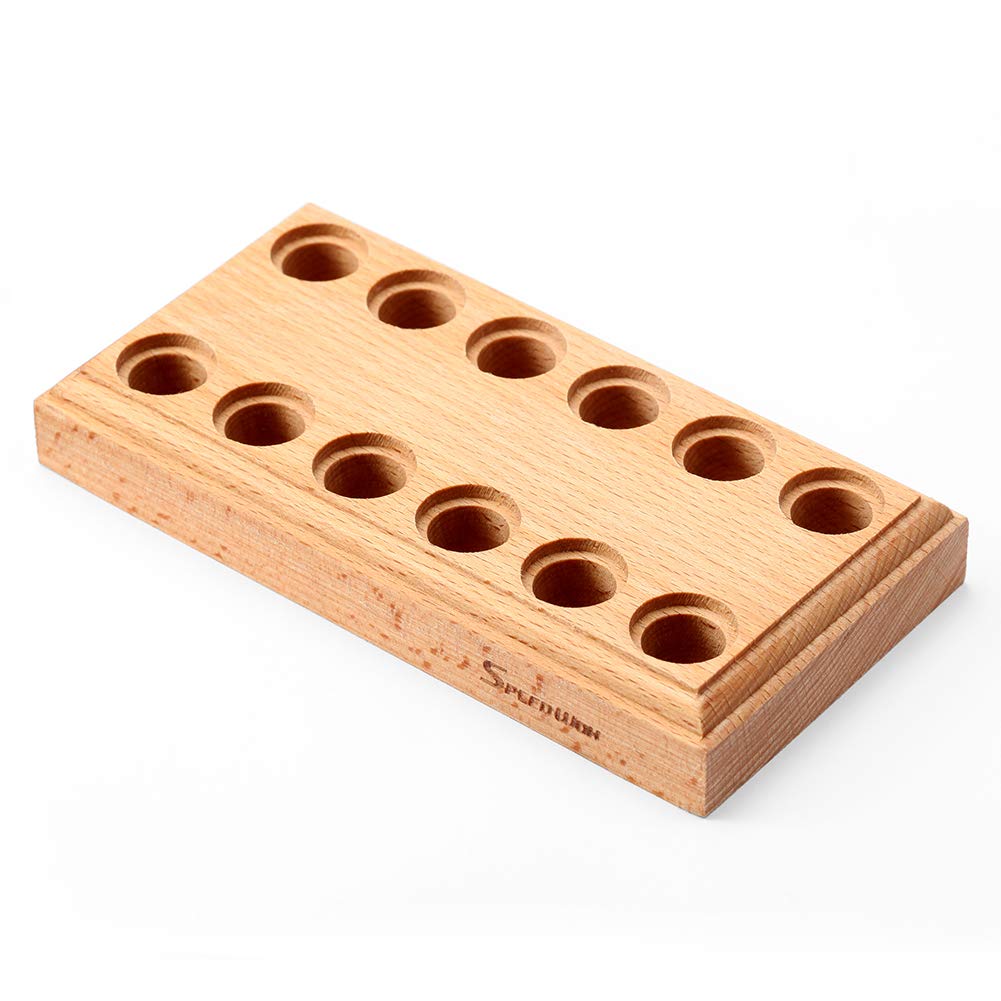 SPEEDWOX Wood Pliers Block Wooden Plier Organizer Hardwood Pliers Holder Plier Rack with 12 Holes for 6 Pliers Stand Tool Storage Box Jewellers
