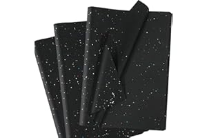 60 Sheets Tissue Paper for Gift Bags, Black Glitter Wrapping Tissue Paper Sheets for Crafts Packaging Art DIY Birthday Weddin