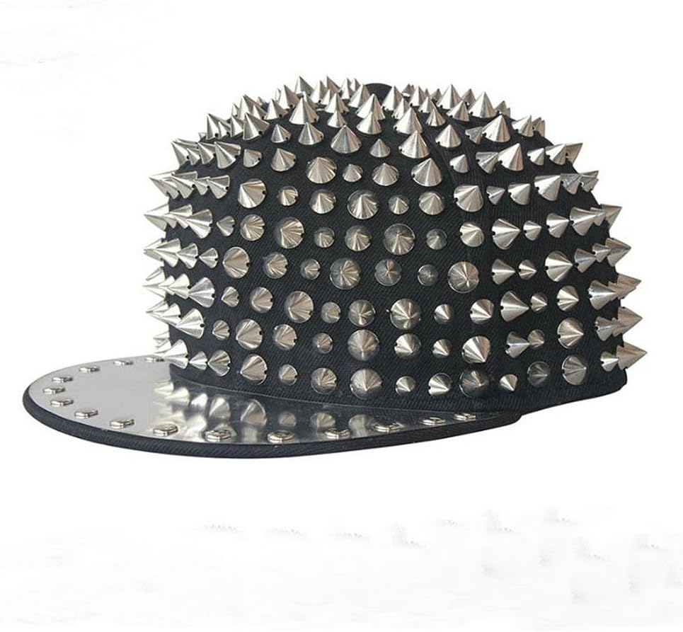 MAYBAO Studded Rivet Snapback Spike Spiky Stud Baseball Flat Bill Cap Hat