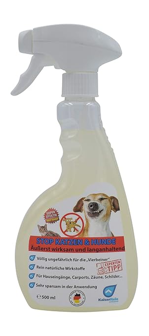 STOP Hunde und Katzen 0,5 L (500 ml) Hunde und Katzen Stop unser fernhalte Spray Spray Hunde Fernhaltespray Katzen Fernhaltes