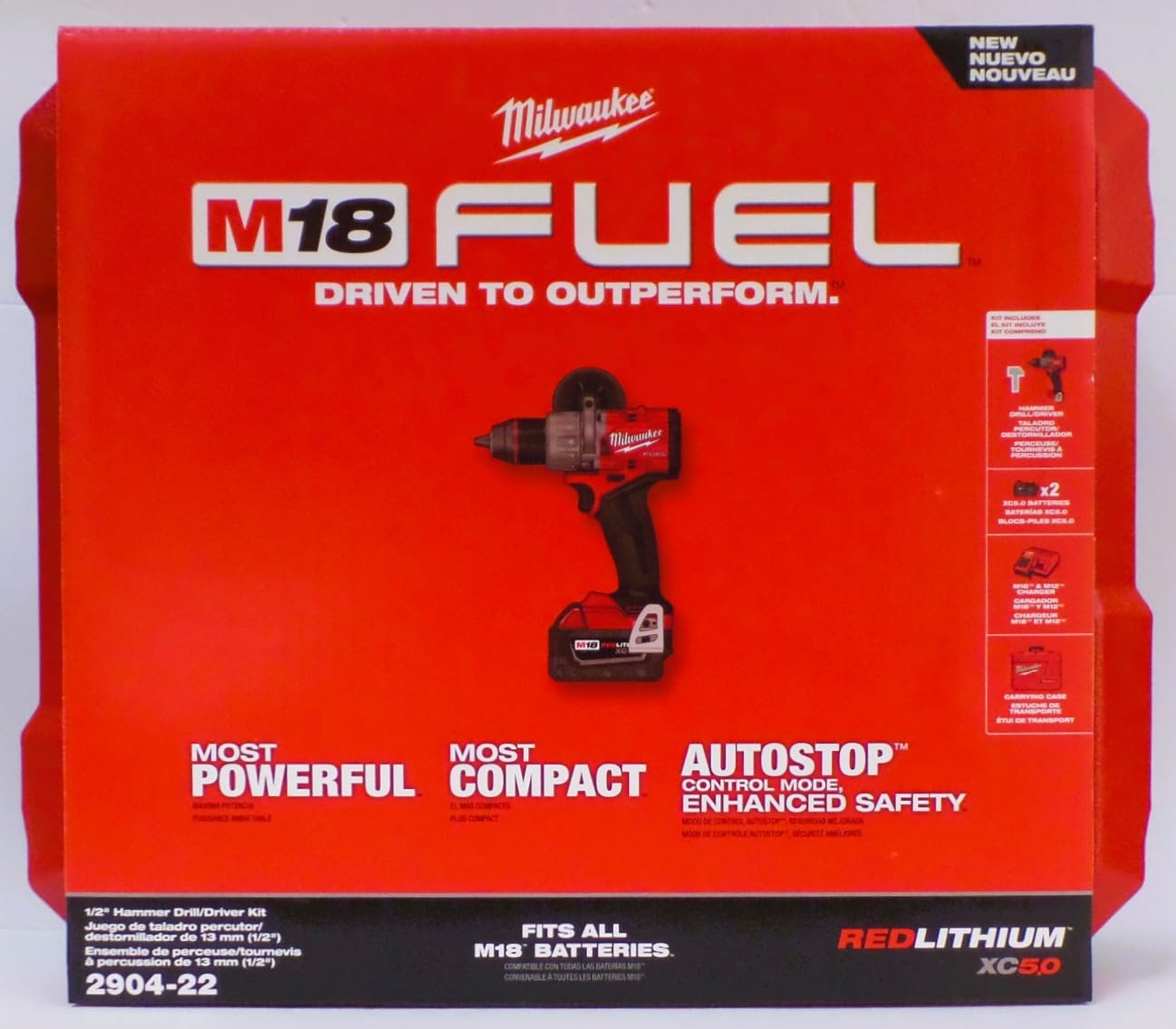 Milwaukee Electric - Variable Speed M18 Fuel. 1/2 Hammer Drill-Driver KIT