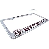 Premium Mascot License Plate Frame w/Dual 3D Logos Second Generation (Texas A&M)