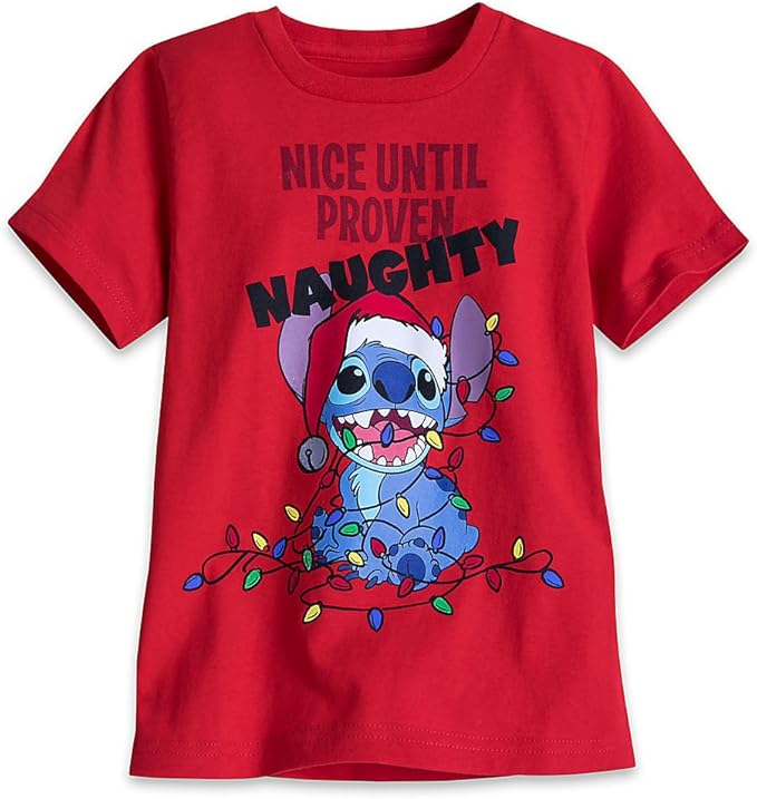 Disney Stitch Holiday TShirt for Boys Size S (5/6) Red