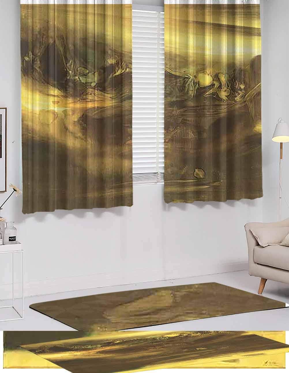 Amazon Com Tapesly Grommet Curtains Abstract Modern Art 62 Block 85 Sunlight Curtain For Study Room Windows W55 X L45 Inch Home Kitchen