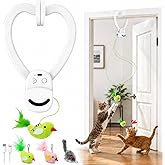 Interactive Cat Toys for Indoor Cats, Clip-On Automatic Flying Bird | USB Rechargeable Self-Play with Interchangeable Bird &amp; Mouse Attachments for Bored Kittens and Adult Cats