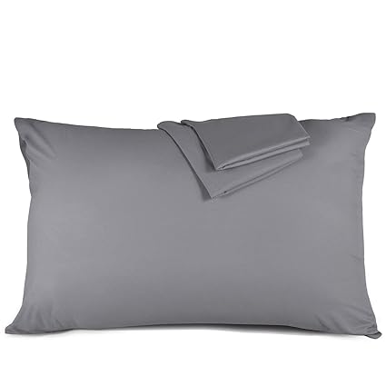 Adoric Pillow Cases Grey Pillowcases 2 Pack Queen Size 50 X 75 Cm