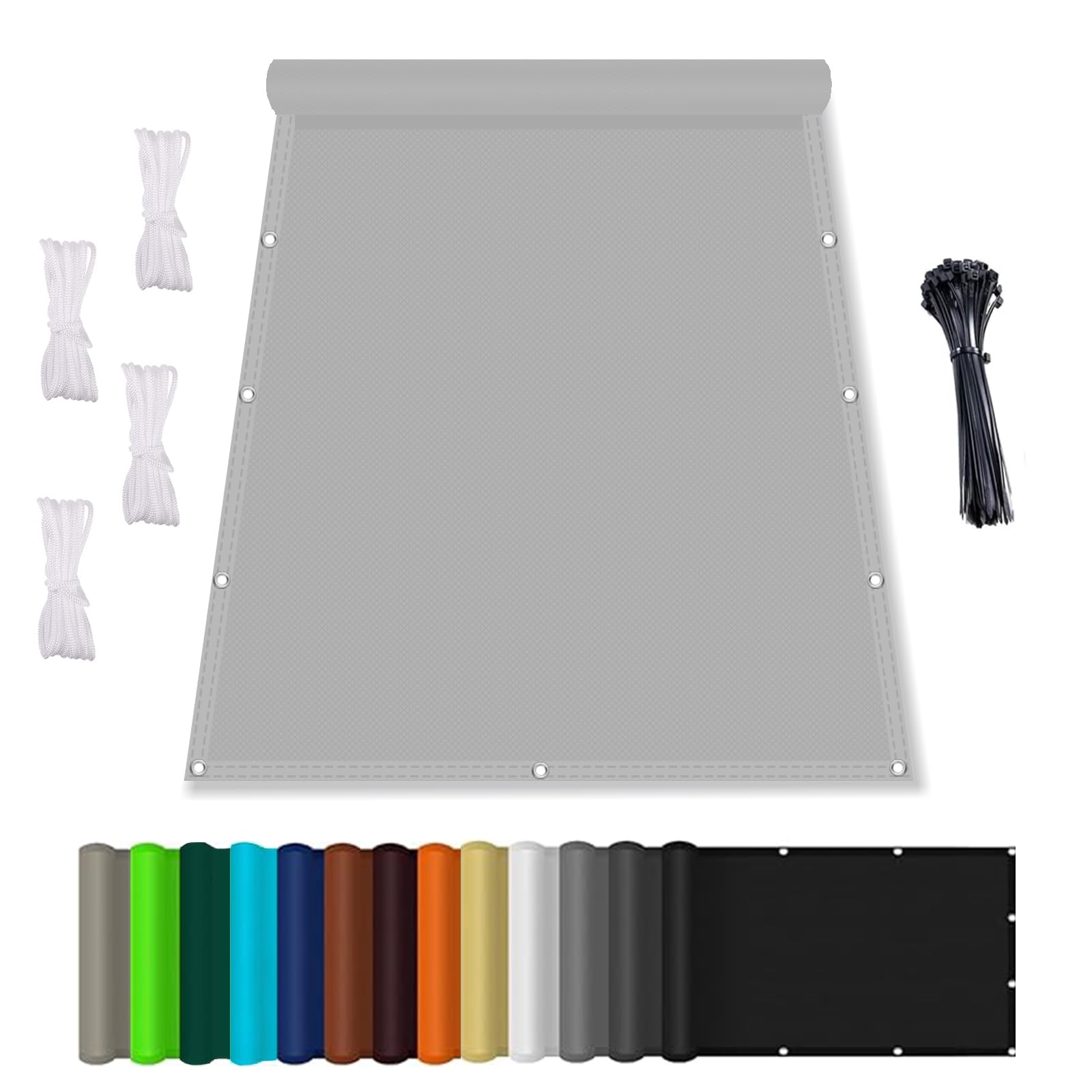 Rectangular Shade Sail, Garden Sun Protection with Rope, Waterproof Awning with Eyelets, 95% UV Blocking, Water-Repellent Impregnated, for Outdoor Use, Garden, Light Grey, 2 x 3.5 m