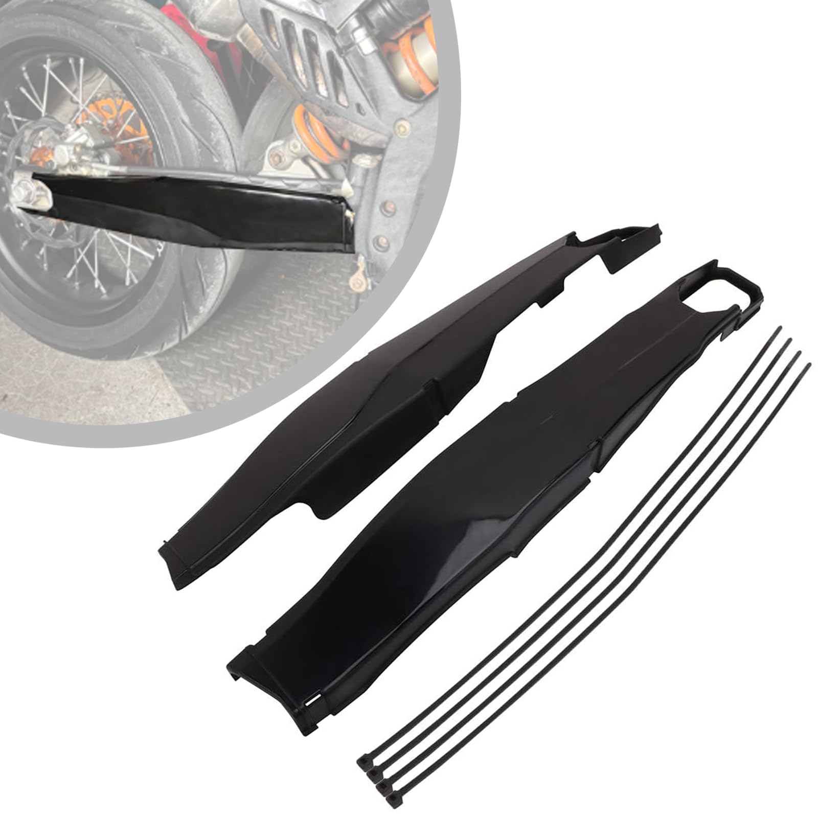 JFG RACING Swingarm Guard Swing Arm Protector For EXC125 EXC200 EXC300 EXC-F250 EXC-F350 EXC-F400 EXC-F450 EXC-F500 TC/FC125 FC250/350/450 TE125/250 FE250/350/450-Black