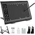 Graphics Drawing Tablet TEROW,10x6 inch Digital Drawing Tablet with Bracket and 8192 Levels Stylus for PC/Mac/Android 5.0 for Drawing and Online Teaching,Drawing pad Drawing borard and Art Tablet