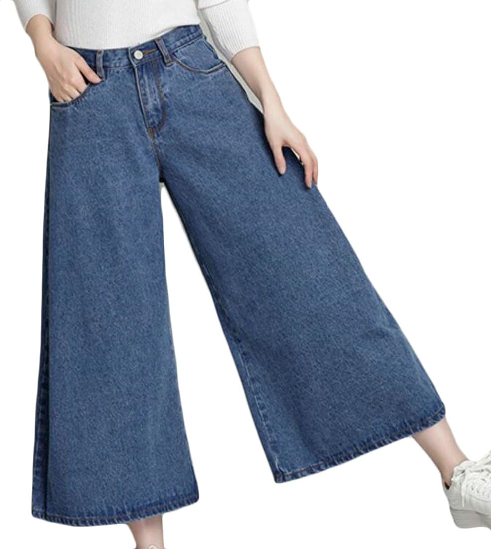 high waisted denim culottes