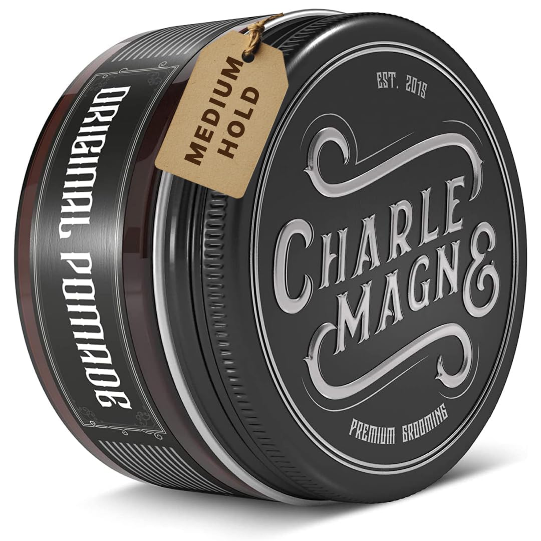 Charlemagne Original Water-Based Hair Pomade - 100 ml, Pack of 1, Medium Hold - All-Day Strong Hold Pomade - Barber-Approved Shine & Matte Wax - Effortless Restyle & Hair Styling Cream