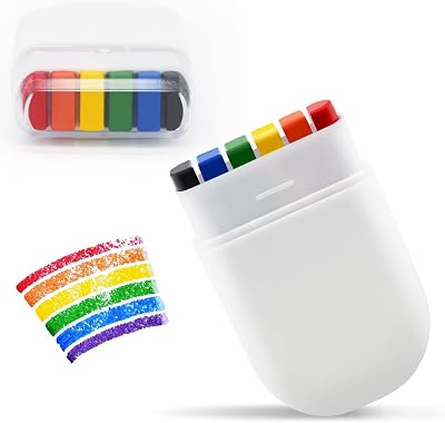 GCCL Rainbow Pride Flag Face Paint 6 Color Topcoat Brushes 1 Pack