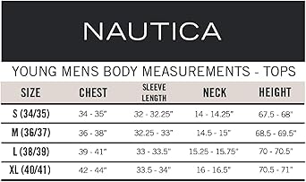 nautica pants size chart