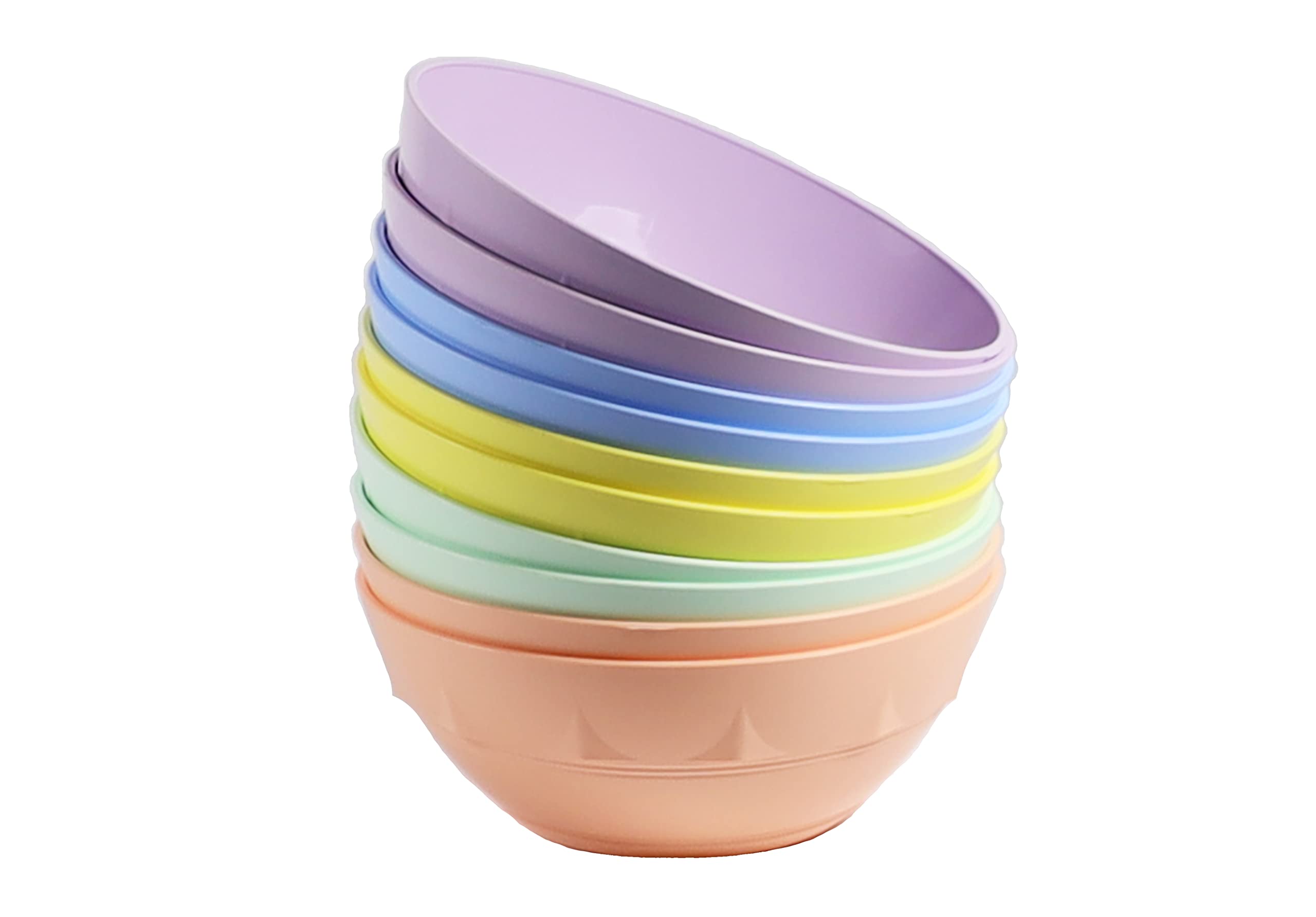 Harfield Tableware Pastel Pack of 10 Small Snack Dessert Bowls Reusable BPA Free Plastic Children's Shatterproof Tableware