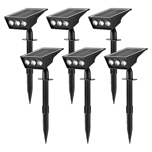 SOLAR SPOT LIGHTS OUTDOOR, RGB SOLAR LANDSCAPE SPOTLIGHTS IP65 WATERPROOF ADJUSTABLE LIGHT HOUSE LIGHTS COLORFUL SPOT LIGHT FOR YARD GARDEN PATHWAY (6)