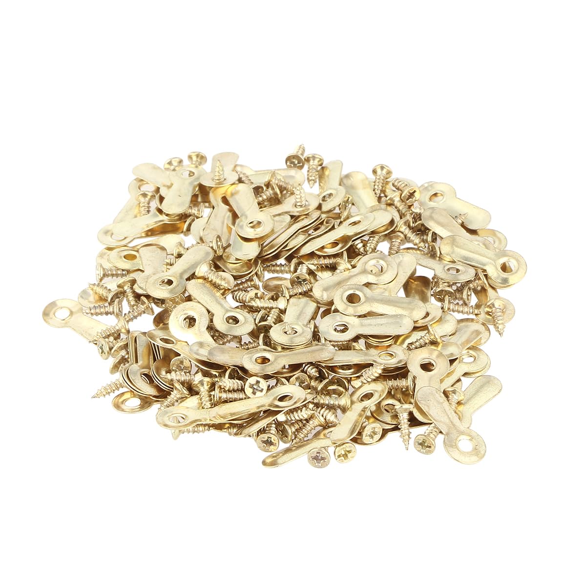 Heallily 200Pcs Frame Picture Turn Button: Picture Frame Hanging Hangers Tablet Frame Locks with Screws for DIY Home Decoration (Golden)