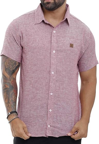 camisa rosa masculina social