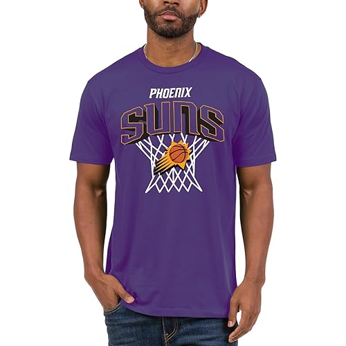 Junk Food Men's Standard NBA Nothing But Net Team Logo-Adult Short Sleeve Fan T-Shirt Women, Purple
